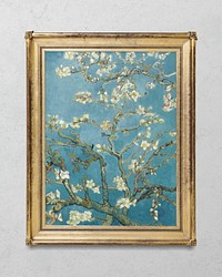 Van Gogh's Almond blossom framed on a wall, remixed by rawpixel