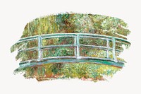 Monet's bridge artwork brush stroke. Famous art remixed by rawpixel.