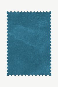 Blue postage stamp paper collage element psd