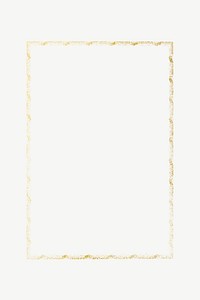 Gold rectangle frame, vintage clipart psd