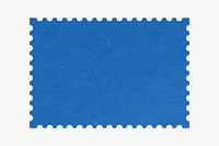 Blue postage stamp paper collage element psd