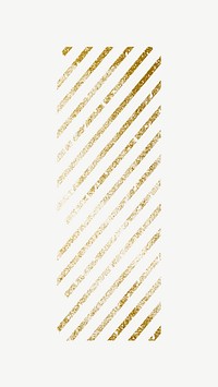 Striped patterned rectangle, gold clipart psd