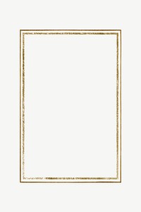 Gold rectangle frame, vintage clipart psd