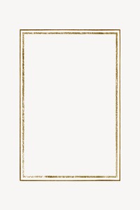 Gold rectangle frame, vintage clipart