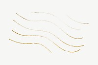 Gold wavy lines clipart psd