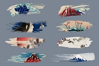 Aesthetic brush stroke, famous painting pattern set psd, remixed by rawpixel