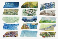 Van Gogh's washi tape set psd, remixed by rawpixel