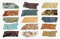 Famous painting patterned washi tape set psd, remixed by rawpixel