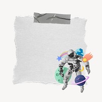 Astronaut note paper, space aesthetic collage art