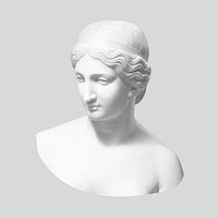 Greek Goddess sculpture, greyscale collage element psd