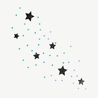 Starry sky doodle collage element psd