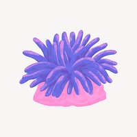 Purple coral, cute hand drawn illustration