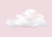 Pink cloud, nature illustration collage element psd