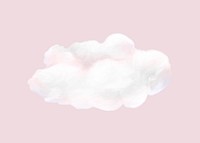 Pink cloud, nature illustration collage element psd