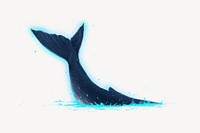 Whale tail animal illustration, white background