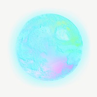 Aesthetic neon earth illustration, collage element psd