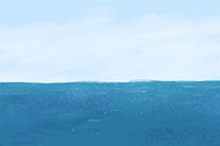 Blue sea background, aesthetic paint design