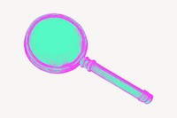 Magnifying glass, green & pink psd