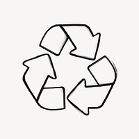 Recycle symbol doodle collage element