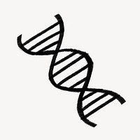 DNA double helix doodle collage element