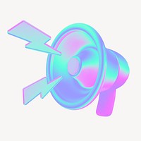 Megaphone 3D gradient collage element psd