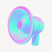 Megaphone 3D gradient collage element psd