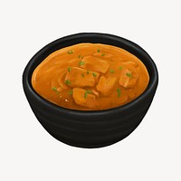 Indian butter chicken, food illustration