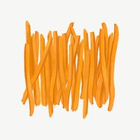 French fries, food collage element psd