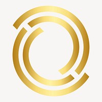Gold circle logo element psd