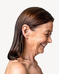 Senior woman laughing  isolated design