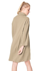 Women's beige dress psd mockup rear view