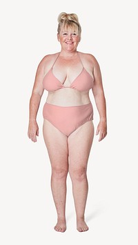 Women's plus size swimwear mockup psd