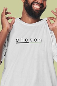 Men's white fashion t-shirt apparel psd mockup