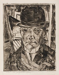 Self-Portrait in Bowler Hat by Max Beckmann