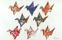 Eight Origami Cranes