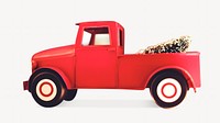 Red truck, isolated vehicle image
