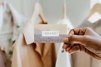 Business card with lavender field pattern mockup