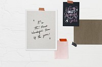 Christmas card paper mockups, psd mood board design