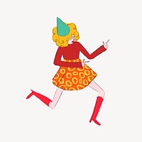 Dancing woman, funky illustration vector