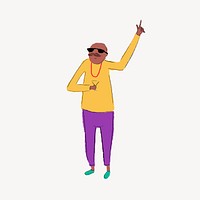 Party man, funky illustration vector