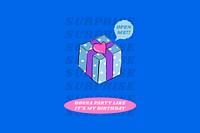 Surprise party, blue background design