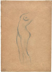 Study for a standing female nude to the left by Gustav Klimt