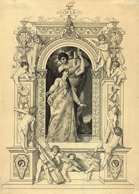 "Opera" (template for: Allegories and Emblems No. 64a) by Gustav Klimt