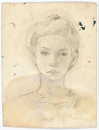 Portrait of a Girl;Back: animal drawings by Egon Schiele