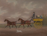 A Gentleman Driving Tandem to a Jaunting Car