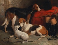 A Couple of Foxhounds with a Terrier, the property of Lord Henry Bentinck