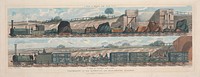 Travelling on the Liverpool & Manchester Railway: A Train of Waggons with Goods and A Train of Carriages with Cattle, Plate II (one of a pair)