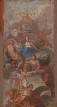 A Sketch of Gratitude Crowned by Peace, with Other Allegorical Figures of Industry, Fame and Plenty