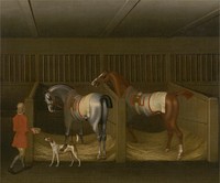 The Stables and Two Famous Running Horses belonging to His Grace, the Duke of Bolton