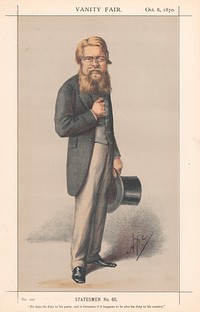 Vanity Fair - Chancellors of Exchequer. Statesmen No.65 'He does his duty of his party, and is fortunate if it happens to be also his duty to his country'. Nothcote. 8 October 1870
